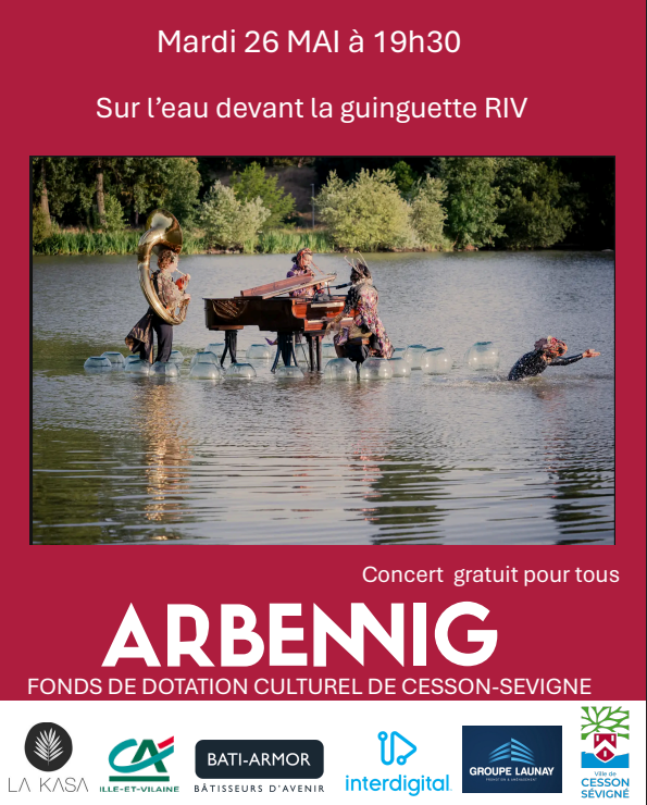 Concert gratuit sur l'eau à Cesson-Sévigné : mardi 26 mai à 19h30 devant la Guinguette RIV