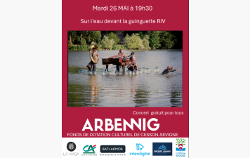 Concert gratuit sur l'eau à Cesson-Sévigné : mardi 26 mai à 19h30 devant la Guinguette RIV